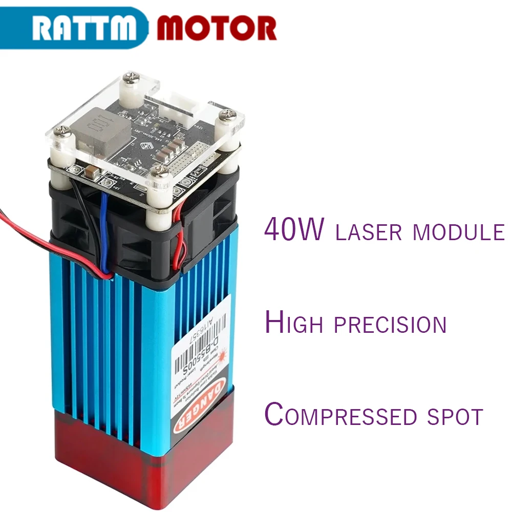 

40W Blue Laser Module Head 450NM TTL Set 5500mw For CNC Printer Engraving Machine Metal Wood Cutting