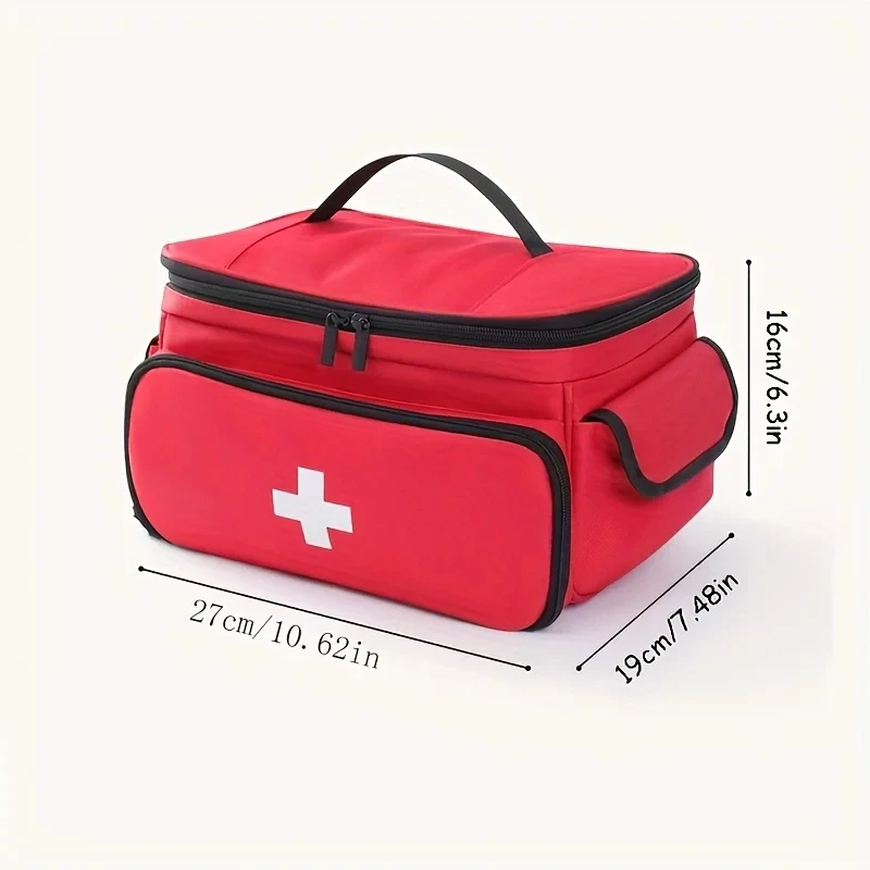 مجموعة أدوات الإسعافات الأولية المحمولة ذات سعة كبيرة، حقيبة تخزين الأدوية والأدوية للسفر، صندوق منظم من قماش أكسفورد، للبقاء على قيد الحياة في حالات الطوارئ