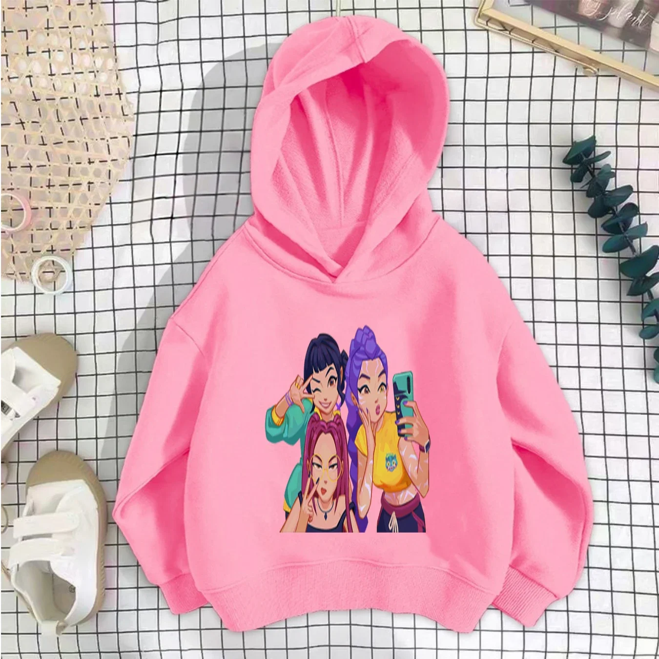 

Girls '100-160 yards Spring and Autumn Sweater Demon Hunters Theme Hoody