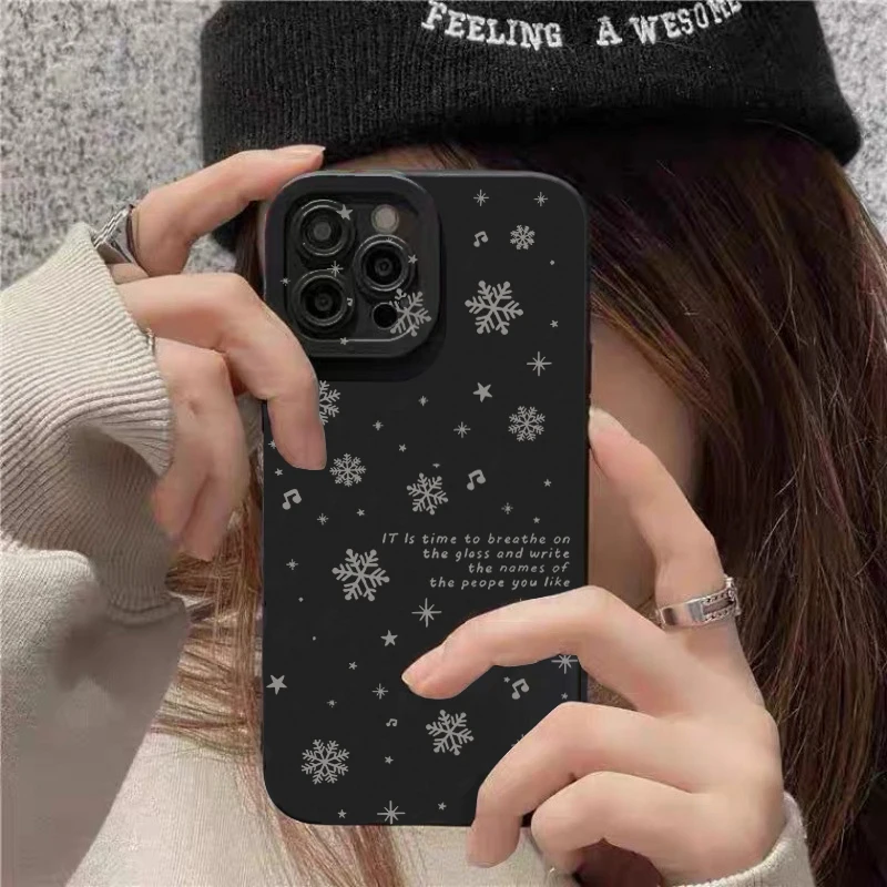 الشتاء ندفة الثلج نمط جراب هاتف آيفون 17 16 15 14 برو ماكس 13 12 11 16E 17 الهواء 7 8 زائد XS X XR غطاء ممتص للصدمات #4