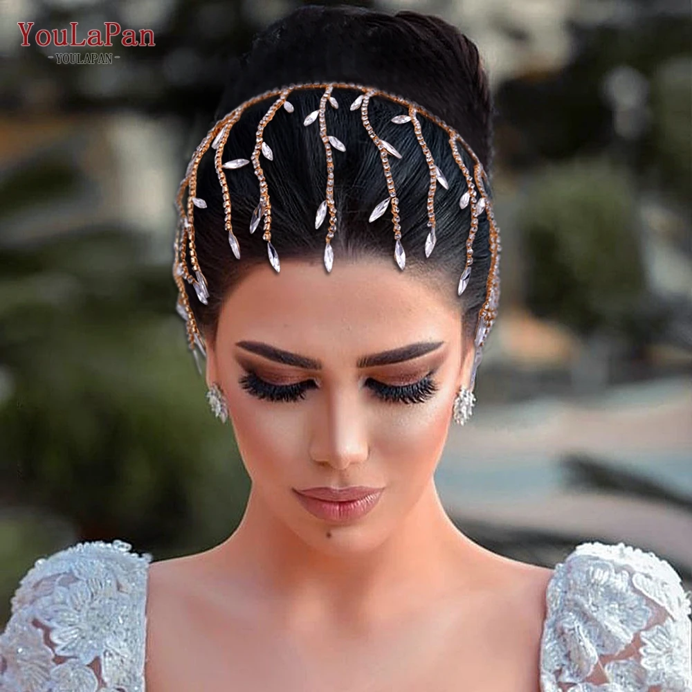 

YouLaPan Wedding Headbands Crystal Woman Headwear Bridal Hair Ornaments Bride Hair Accessories Pageant Tiara and Headdress HP483