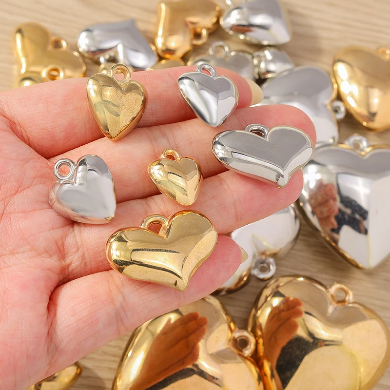 10 stücke niedlichen ccb Kunststoff Liebe Herz Charms Anhänger für Schmuck machen Tropfen Ohrringe Halsketten Armbänder DIY Handwerk liefert – Detail 2