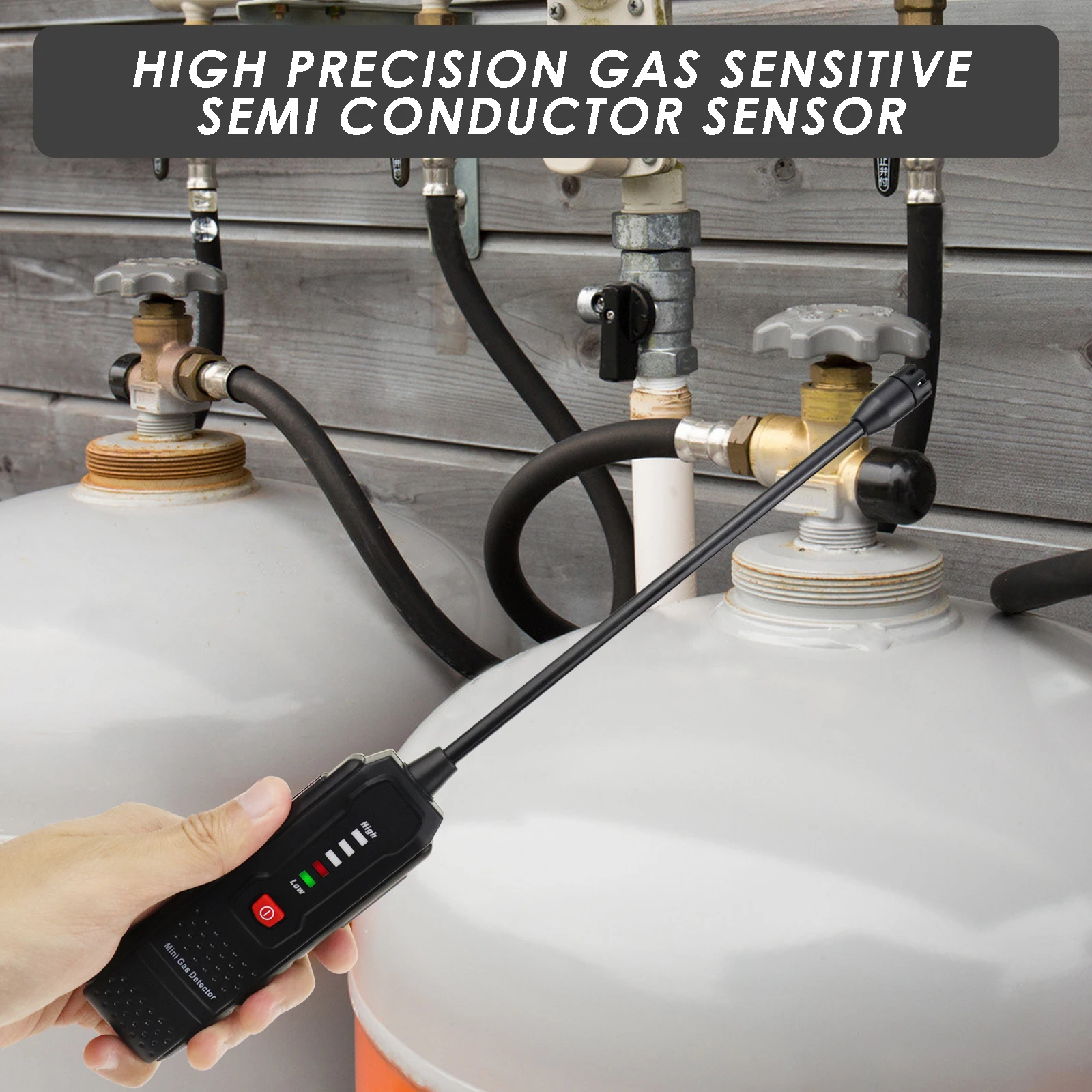 

Портативный детектор утечки газа Детектор природного газа Снайфер горючего газа со звуковой и визуальной сигнализацией