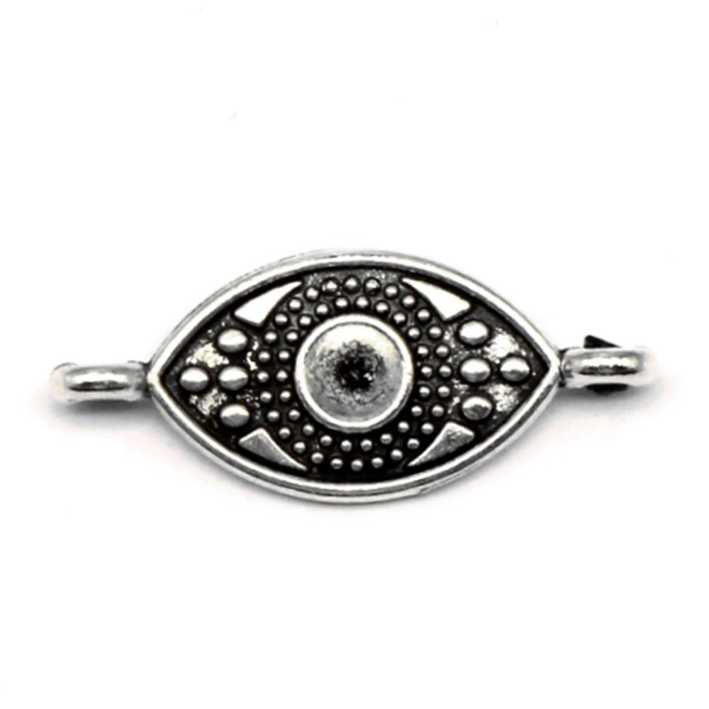 Eyes Connector Pendant For Necklace Antiqu Jewelri 11x28mm 10pcs Antique Silver Color