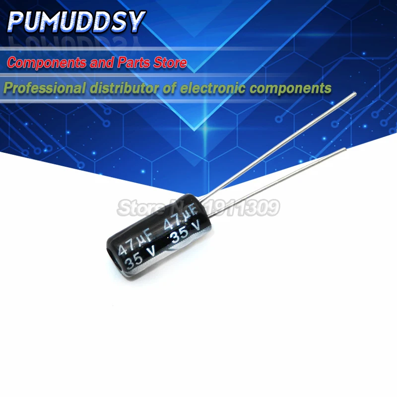 50PCS Higt quality 35V47UF 5*11mm 47UF 35V 5*11 Electrolytic capacitor