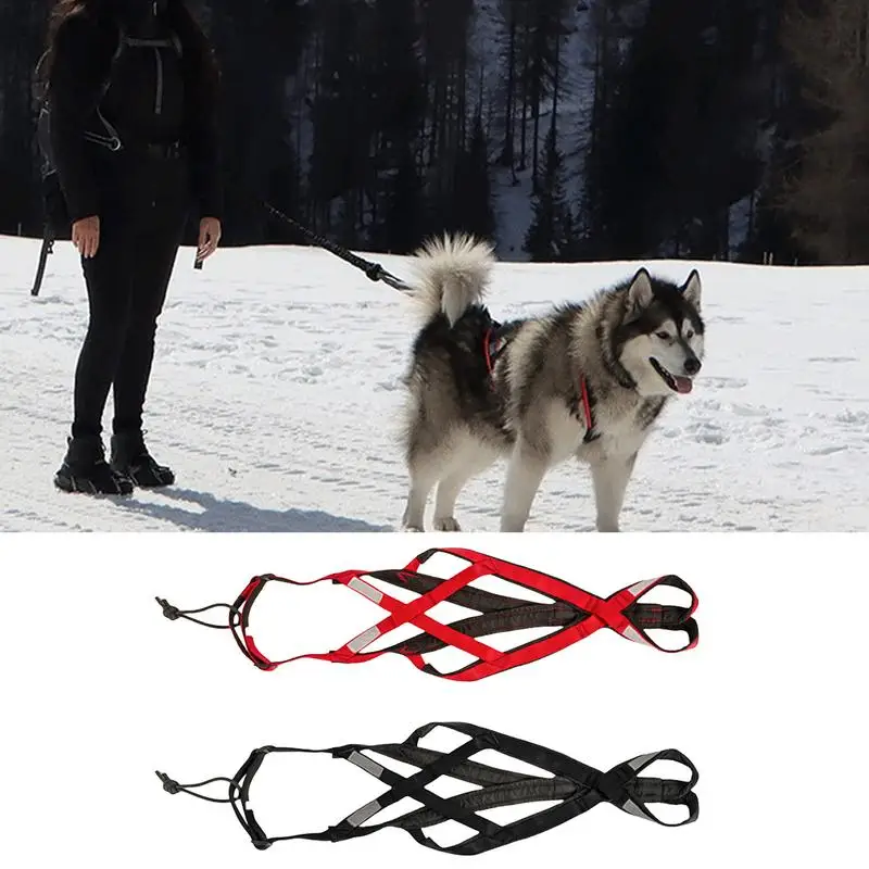 Pet Adjustable Reflective Weighted Harness Sledge for Large Dogs Behaviors Training Dog Mushing Sled Pulling Belt Equipment