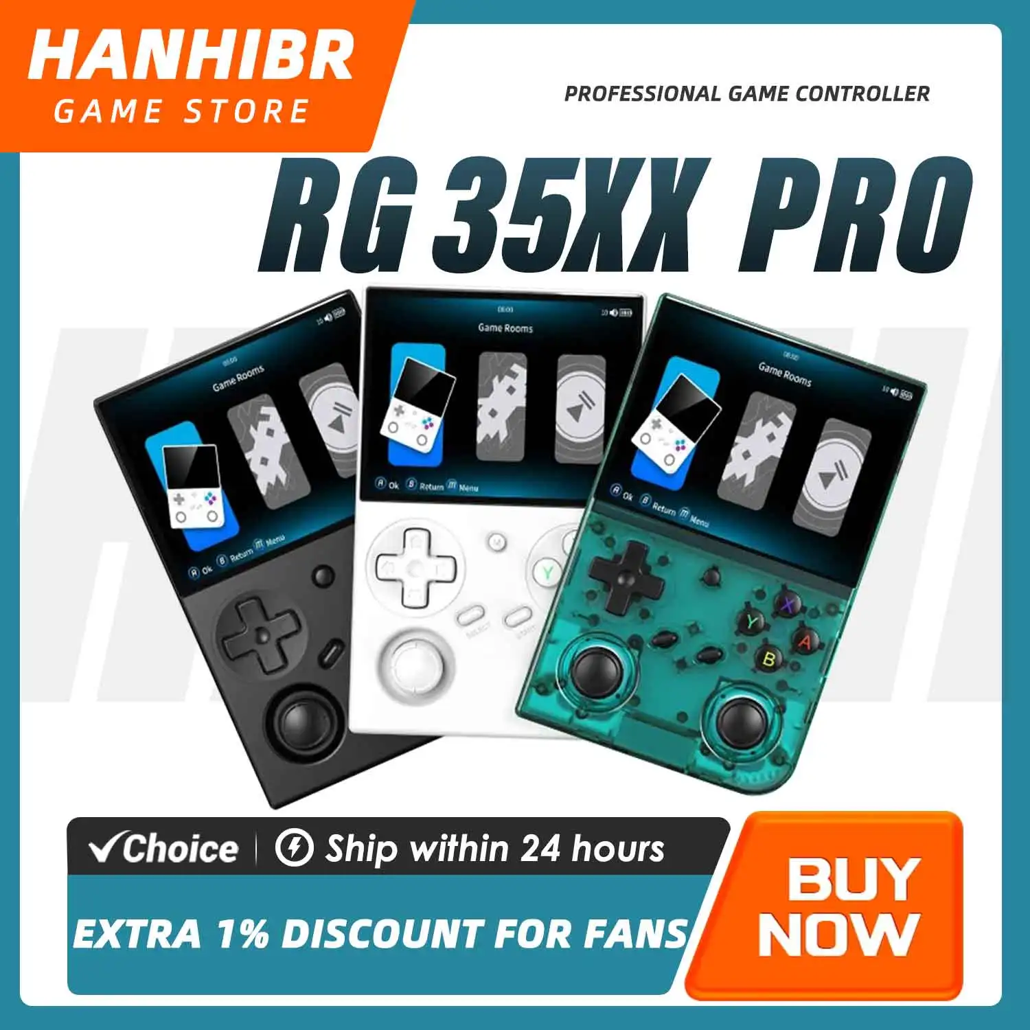 

Портативная игровая консоль ANBERNIC RG35XX Pro с вертикальным дизайном, 3.5-дюймовым IPS OCA экраном, Linux 64bit, двумя джойстиками, вибрацией и поддержкой более 30 эмуляторов.