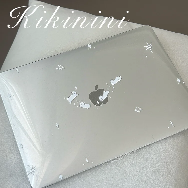 Cute Cartoon Rabbit Star Glitter Laptop Case For Macbook Air 13.6 M4 NEO 15 M3 Hard Cover For Mac Book Pro 13 M1M2 14 M4 M5 16