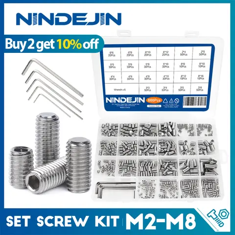 666pcs Hexagon Socket Flat Screws Set NINDEJIN