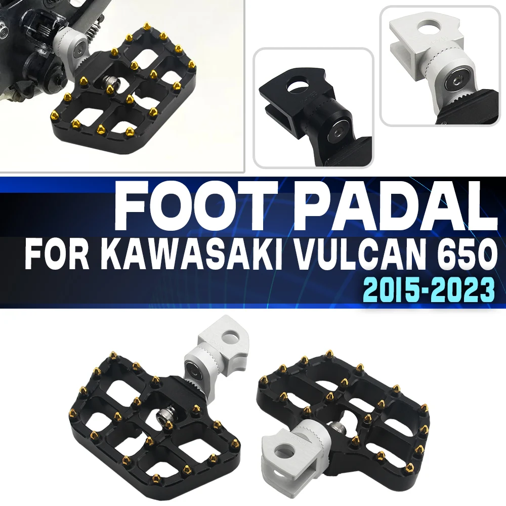 

Алюминиевые широкие подножки с ЧПУ, противоскользящие подножки для мотоцикла, регулируемые подножки, подходят для Kawasaki Vulcan 650 2015-2023