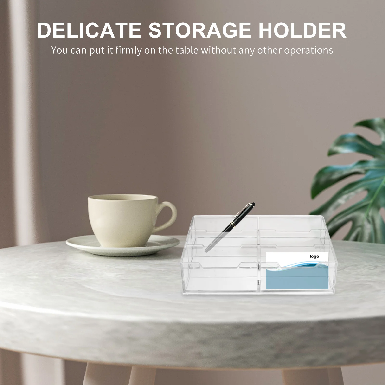 

Acrylic Storage Box Pen Holder Business Card Case Tea Bag Container Transparent Desk ganizer Simple Design Practical Pencil Case