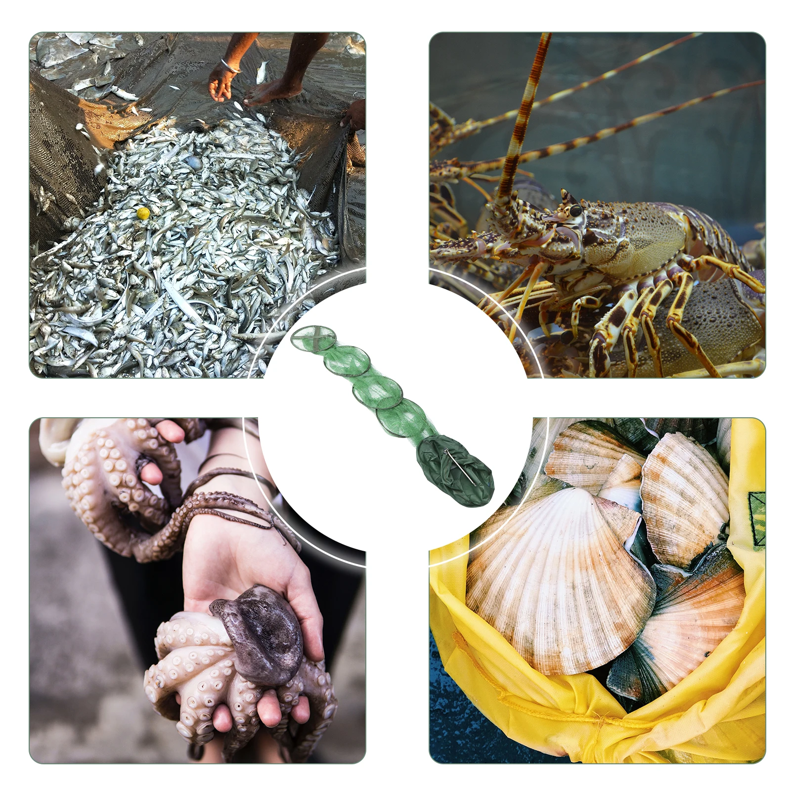 

Anti-fishing Net Portable Collecting Lobster Foldable Rubberized Mesh Nets Lake Crab