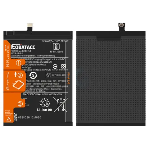 100% original 6020mAh BN53 batteri för Xiaomi Redmi Note 10 Pro global / Note 9 Pro global ersättningsbatterier snabb leverans 6 best sales bateria nohon xiaomi redmi note - №4