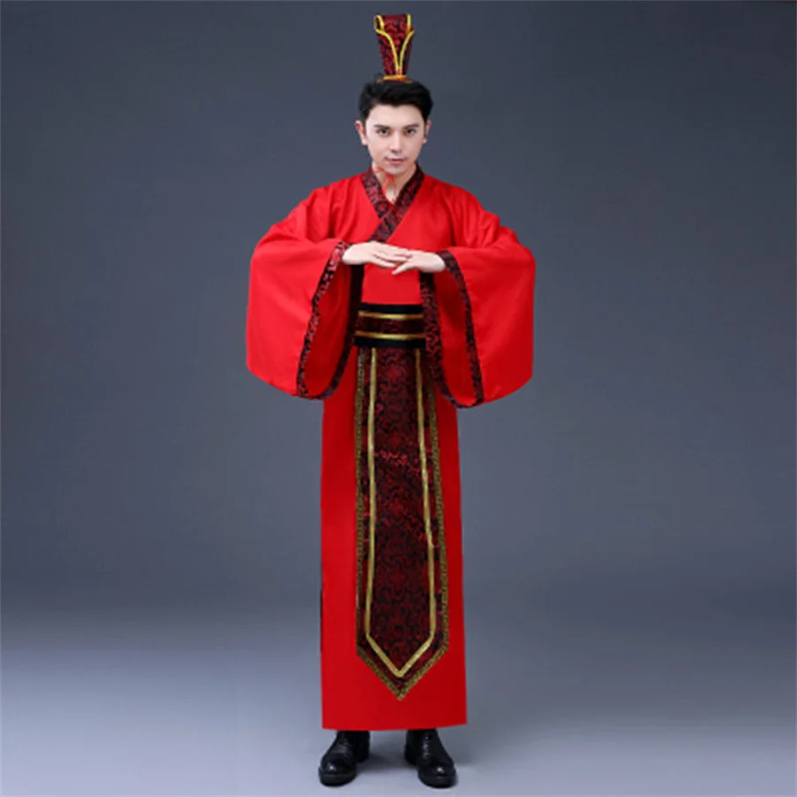 Roupa tradicional chinesa para homens, hanfu, dança folclórica, traje antigo, performance de palco, terno de cantores, roupa do festival, adulto