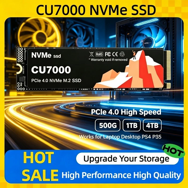 Original CU7000 500GB-4TB NVMe M.2 SSD, up to 7300MB/s, Hard Drive Solid State Disk for Laptop and Desktop PCs.