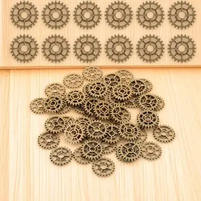 

50pcs Vintage Gear Charms Steampunk Crafts Alloy Wheels Diy Accessories For Jewelry Making Scrapbooking Necklace Pendants