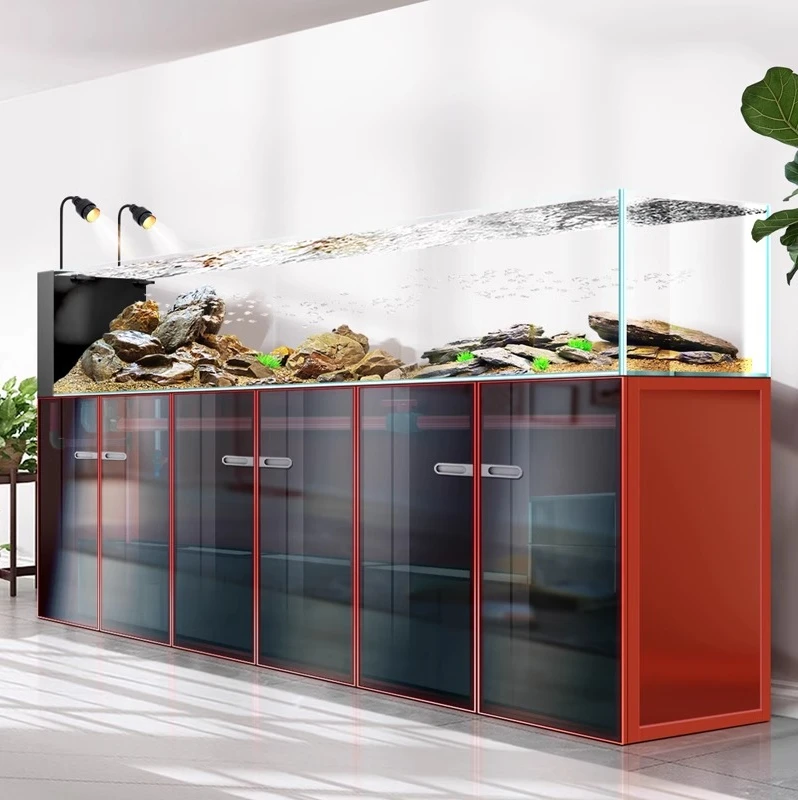 wind stream tank backpack overflow fish tank living room aquarium bottom filter landscaping ultra-white glass aquatic tank