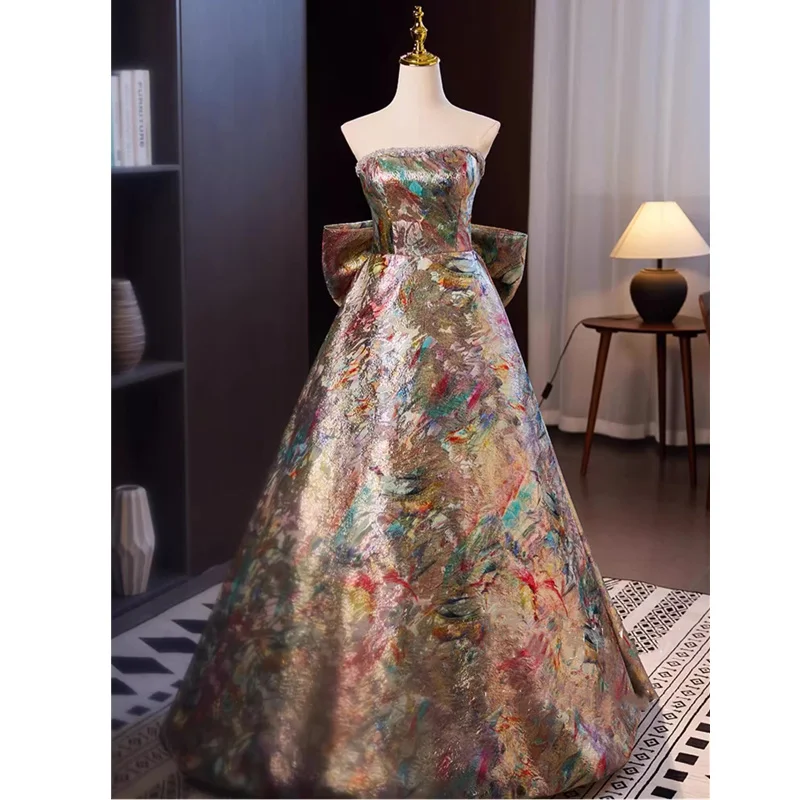 Bespok Occasion Dresses Evening Strapless Crystal Lace up A-line Floor-length Plus size Women Party Formal Gowns Customization