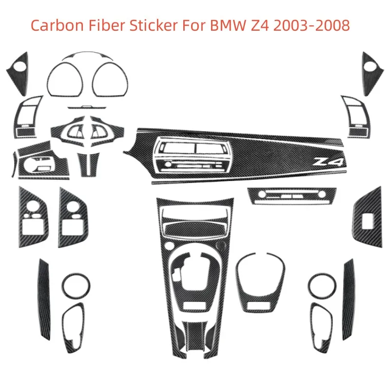 

One Set Carbon Fiber Interior Decoration Protective Sticker For BMW Z4 2003-2008 Car Styling Accessories