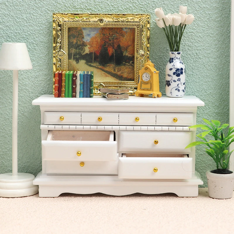 Multi Style Miniature Closet TV Book Cake Bedside Table Cabinet Shelf Legs Cupboard Model Dollhouse Furniture Decor DIY Toys