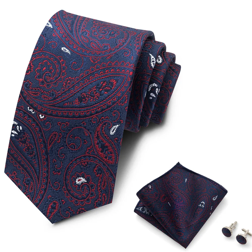 Hochwertiges 8-cm-Krawatten-Einstecktuch-Set für Herren, schwarz, blau gestreift, Hochzeitsgeschenk, Krawatte, Anzug-Accessoires, passend für den Arbeitsplatz – Detail 6