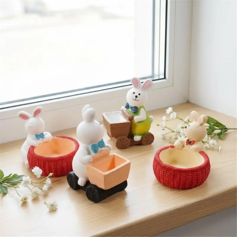 

QX2E Easter Rabbit Push Basket Silicone Molds For Resin Casting Cup Chocolate
