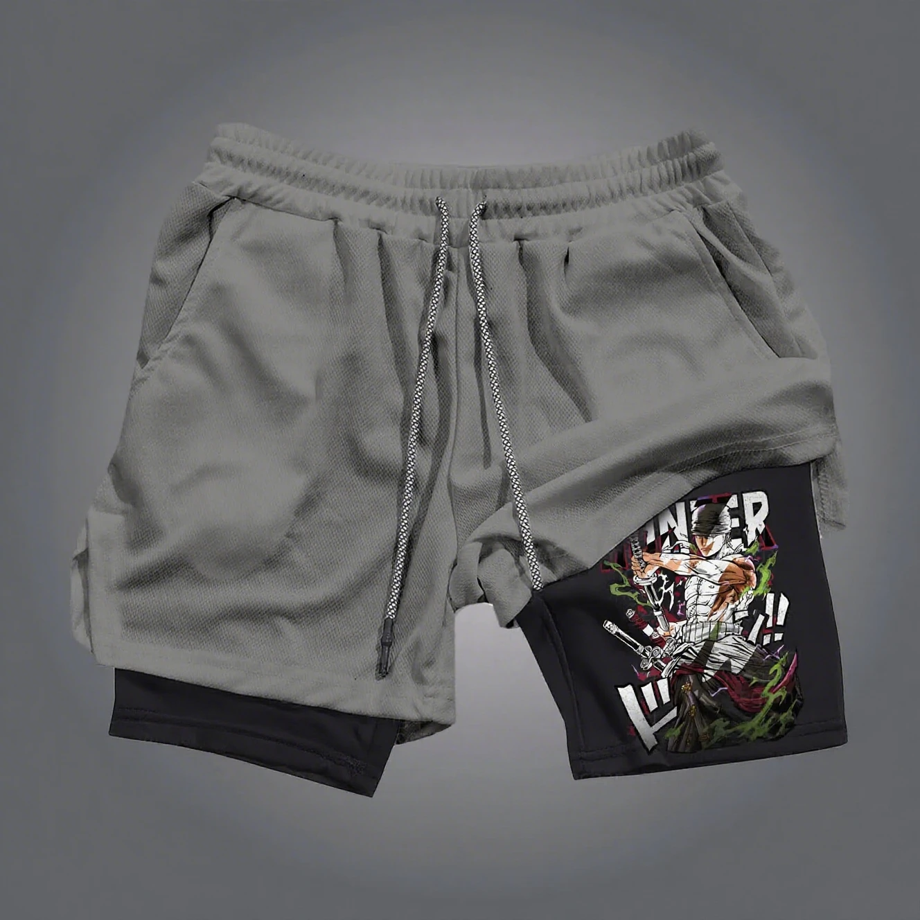 

ONE PIECE Peripheral Printed Double-layer Shorts Sauron Luffy 2025 American Street Summer Men's Loose Sports Breathable Pants