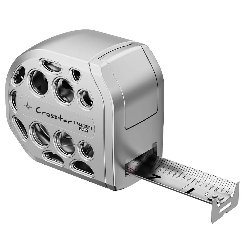

Crosstar 25 футов магнитная самоблокирующаяся рулетка из нержавеющей стали, двусторонняя шкала, водонепроницаемая и нержавеющая выдвижная мера