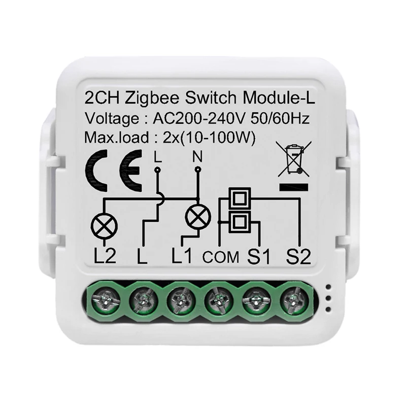 Lonsonho Tuya Zigbee Smart Switch Module No Neutral Relay Compatible Alexa Google Assistant Home Automation