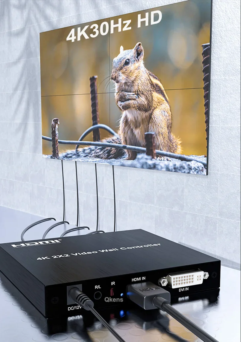 Imagem -05 - Hdmi Controlador de Parede de Vídeo Vários Monitores Tela Costura Display Processador tv Splicer 1x2 1x3 1x4 2x1 3x1 4x1 4k 30hz 2x2