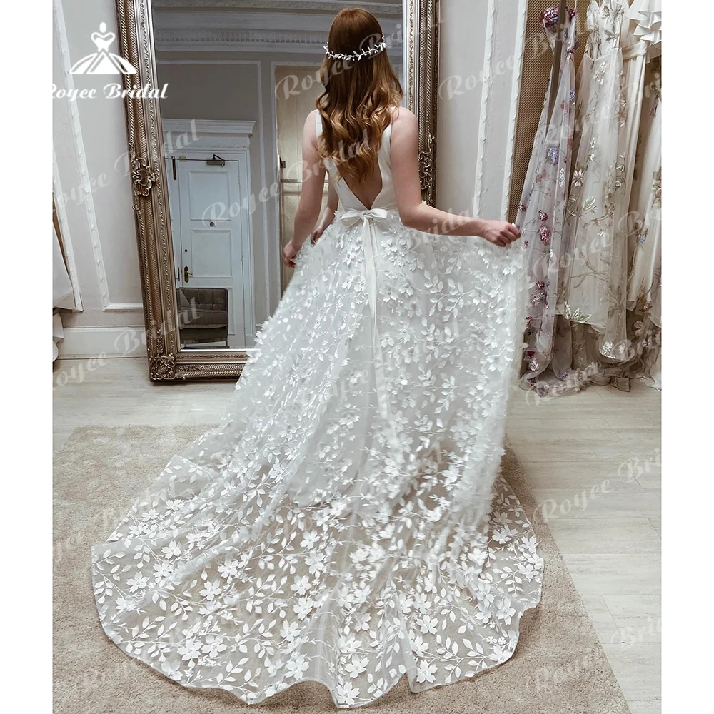 Boho Druck Blume EINE Linie Hochzeit Kleider Für Frauen 2023 Sexy Liebsten Ärmellose Brautkleider Sweep Robe De Mariée Vestidos de