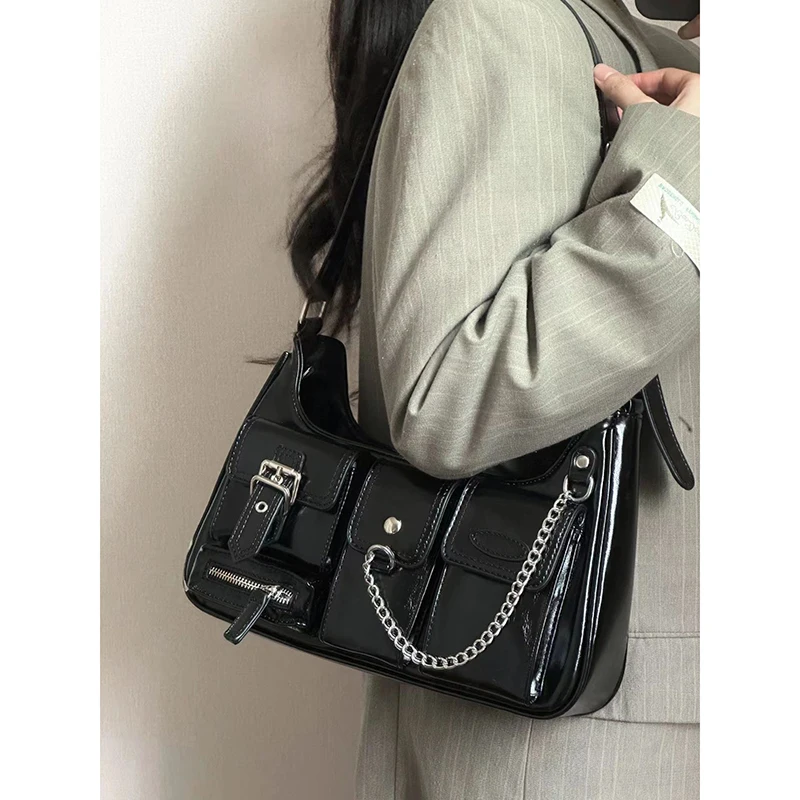 Richme Punk Bolso Mujer Fashion 2024 Trend New Design Chains Crossbody Shoulder Bags Harajuku Y2k PU Individuality Ladies Bags