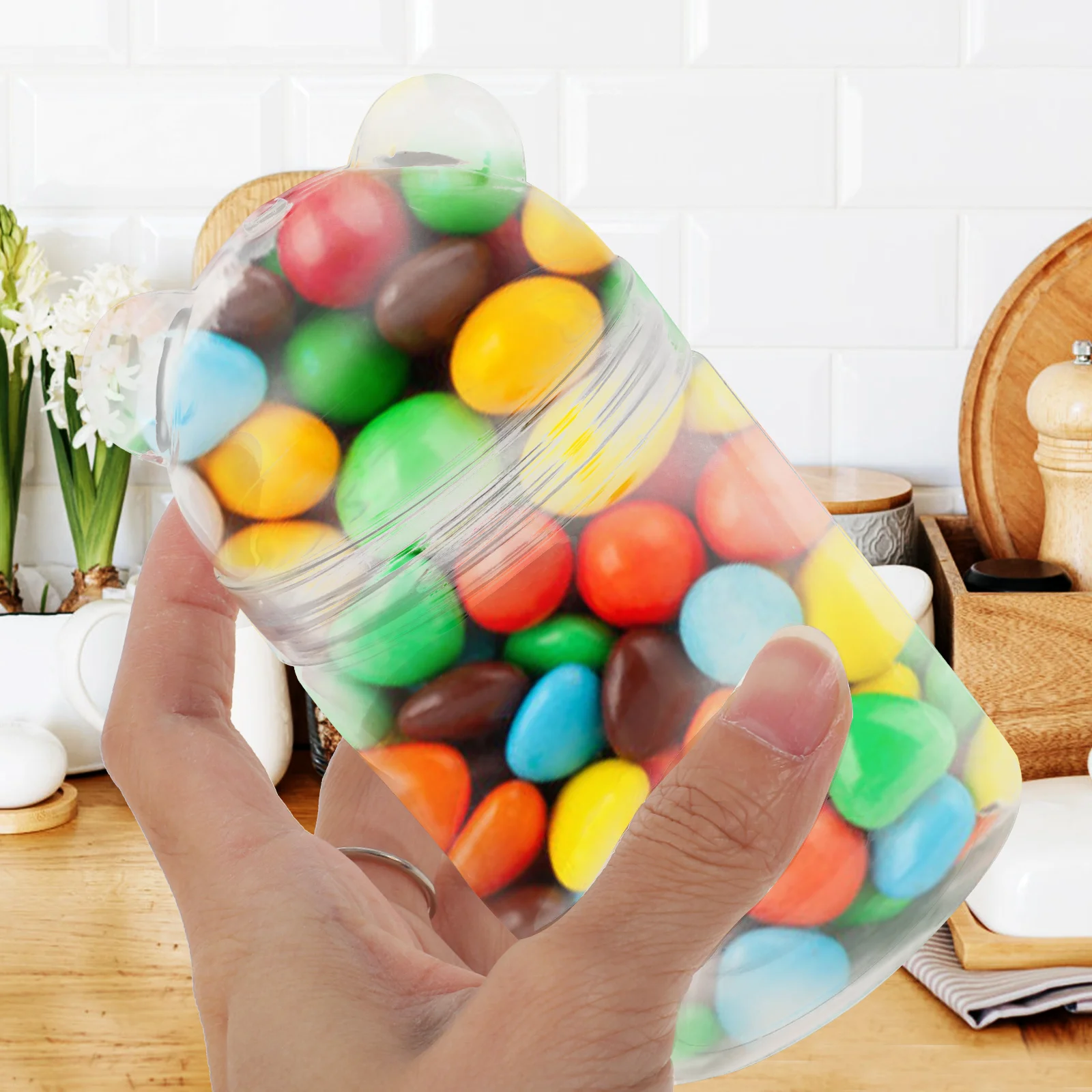 

6 Pcs Candy Holder Storage Jars with Lids Containers Transparent Office for Mini Clear