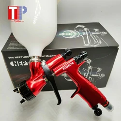 Tpaitlss Paint 600ml red 110B 1.3mm Nozzle LVMP Spray Gun Car With Mixing Cup Water Based Air Spray Gun Airbrush