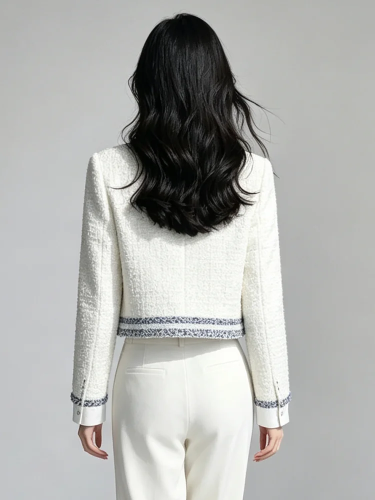 Spring And Autumn Women'S Clothing Fashionable And Elegant Temperament Commuting Casual Long Sleeved Lapel Short Jacket