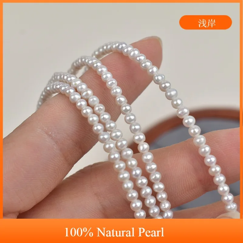 

AAAA 3mm Egg-Shaped High-Quality Natural Freshwater Pearl Semi-Finished Beads for Jewelry Making DIY Necklace Bracelet Accessory