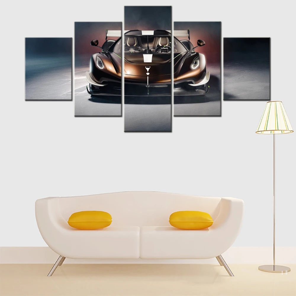 

5 Pieces Canvas Wall Arts Poster Painting Cars Spear Wallpaper Home Decor Picture Printing For Living Room Image Artwork