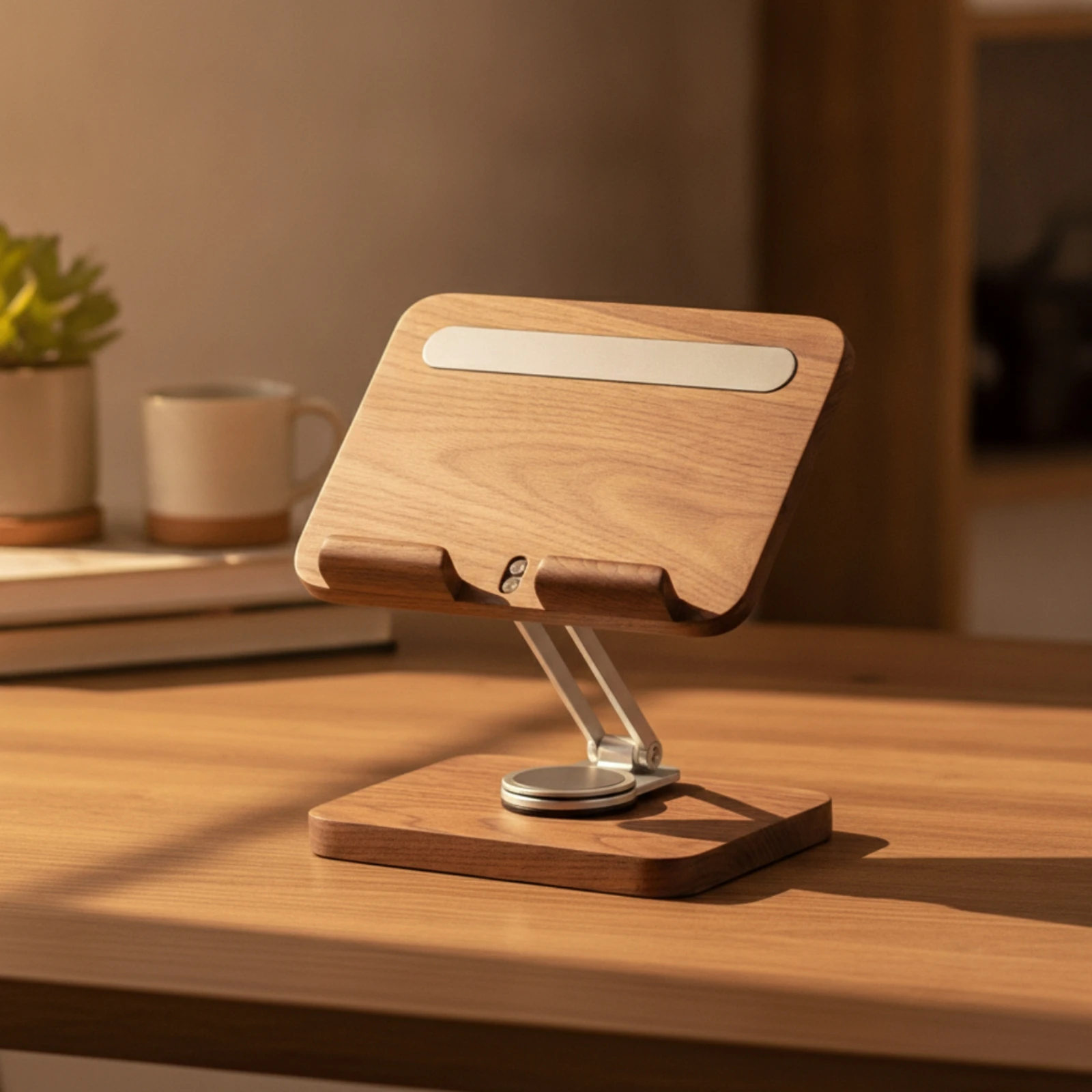 Desktop Stand with Rotating Base Stable Desktop Phone Stand Folding Tablet Holder Portable Tablet Support Compact