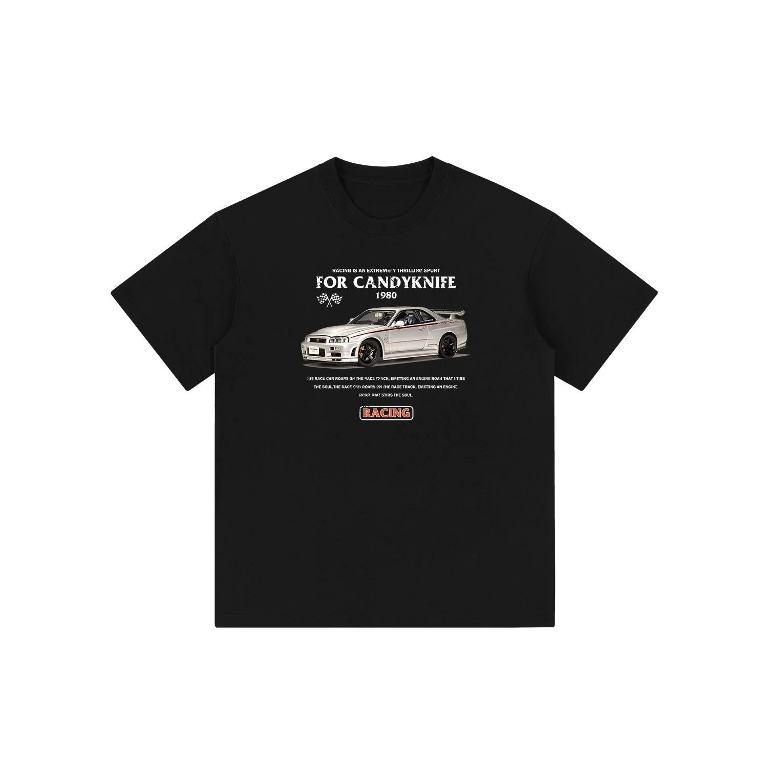 

Guochao Original Cotton Short Sleeve T-Shirt Men's Summer Couple Wear Japanese Car Printing Student Loose Trend Top