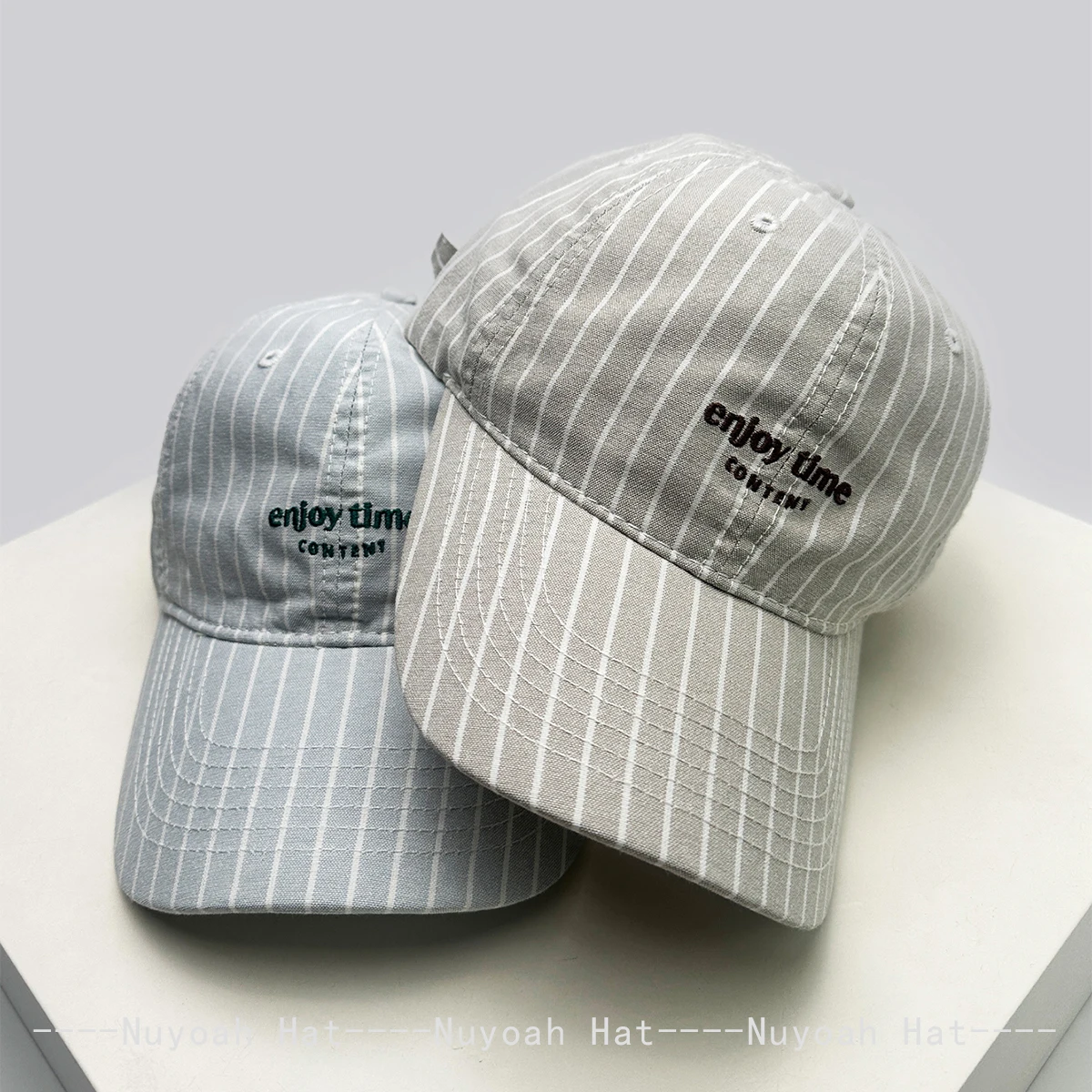 New Men Women Korean Embroidered Letters Striped Baseball Hats Sunshade Personal Versatile Casual Peaked Caps Fashion Travel ins