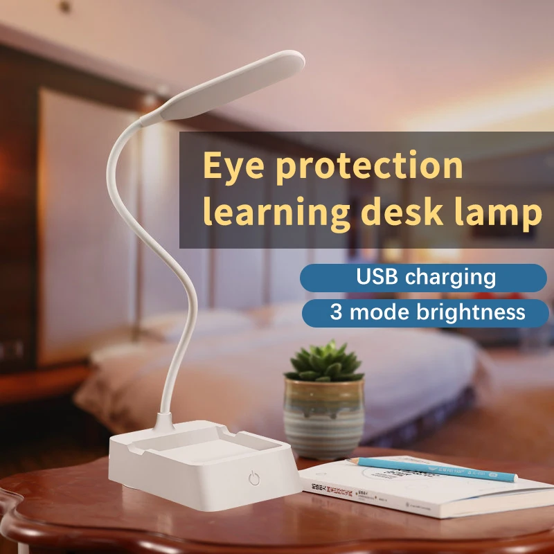 LED dimming book light eye protection Flexible USB rechargeable table lamp