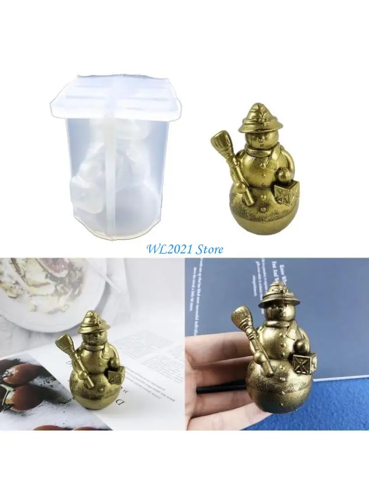 

G5GC Christmas Snowman Ornament Silicone Mold Jewelry Epoxy Casting Jewelry Tool Making Resin Diy Craft Home Decoration