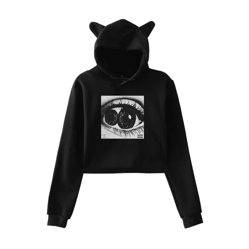 Lucki 2 Faced Hoodie Vintage 90s Streetwear Hoodie Merch Hoodies Sweatshirts for Girls Cat Ear Crop Fashion women 