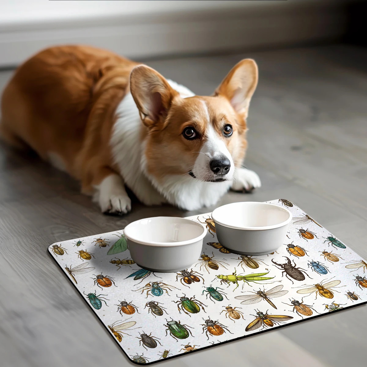 Chic Floral Pattern Polyester Absorbent Mat - Stylish Decorative Mat for Home, Practical Mat for Kitchen & Bathroom Use
