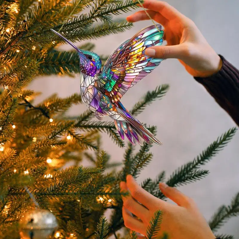 Acrylic Bird Ornament Acrylic 2D Bird Pendant Ornament Indoor Outdoor Use Sunlight Catching Flat Art Bird Ornament for Balcony