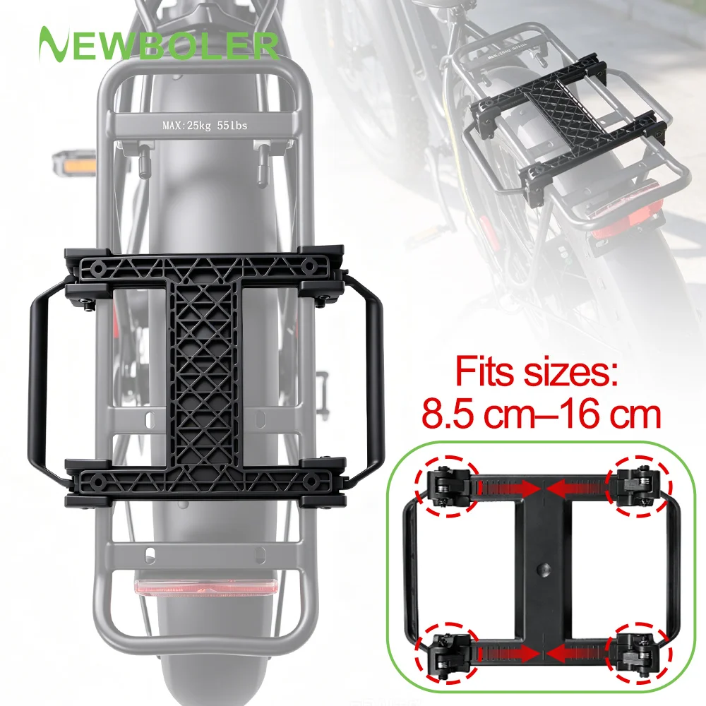 NEWBOLER E-Bike Schnellspanner, verstellbare Halterung, Fahrrad-Gepäckträger für Outdoor-Reisen, Einkaufen, Fahrradzubehör