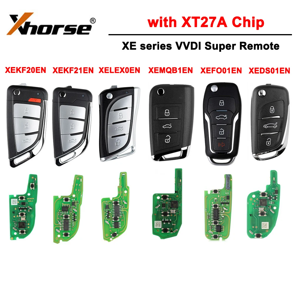 

Xhorse VVDI Super Remote XEDS01EN XEFO01EN XEMQB1EN XELEX0EN XEKF20EN XEKF21EN Car Key With XT27A Super Chip For VVDI2/VVDI Tool