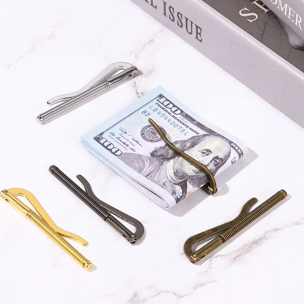High Quality Metal Money Clip Bifold Cash Holder Bar Wallet Spring Clamp Replace Parts Simple Portable Black Silver Bronze Gold