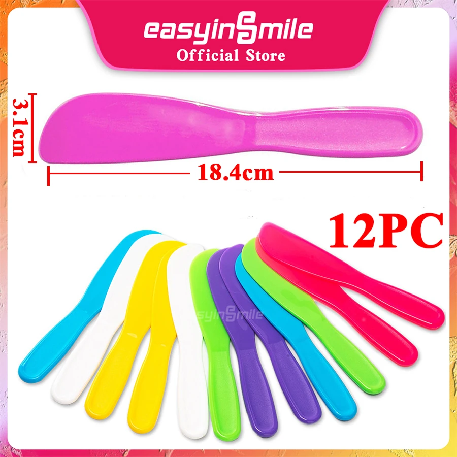 12Pc/Pack ental Alginate Mixing Plaster Spatula Knife Plastic Dental laboratory Gypsum Spatula Impression Material Dentist Tools