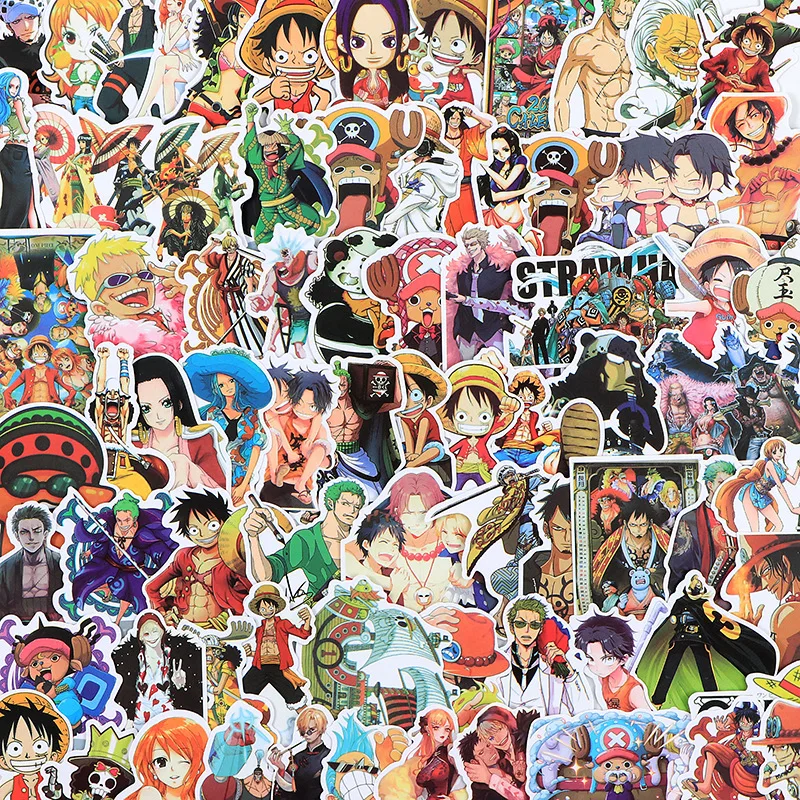 10/30/60/120PCS Hot Anime ONE PIECE Monkey D. Luffy Portgas·D· Ace Stickers Cool Decorative Skateboard Helmet Decal Kids Toy - Image 2